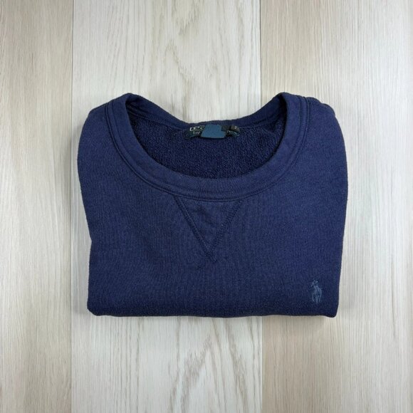 Polo Ralph Lauren Mens Navy Blue Long Sleeve Crew Neck Pullover Sweatshirt Large - Picture 1 of 12